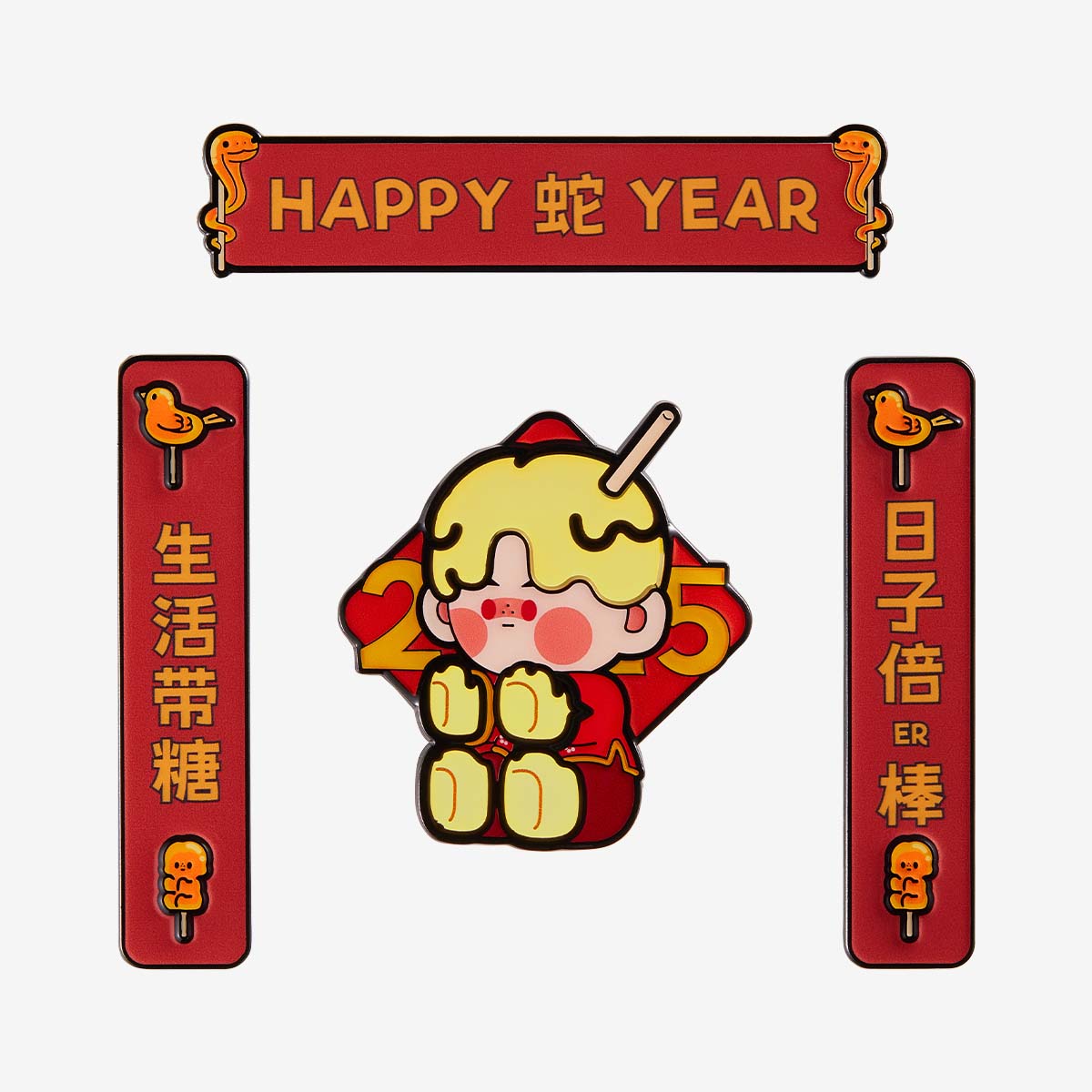 【Sale】Wealthy Snake's New Year Celebration Series-Mini Spring Couplets Fridge Magnet B