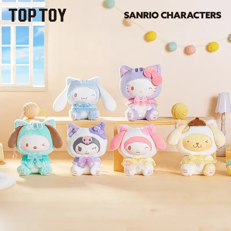 Sanrio Characters Play With Kittens Series Plush Pendant Blind Box【TOP TOY】