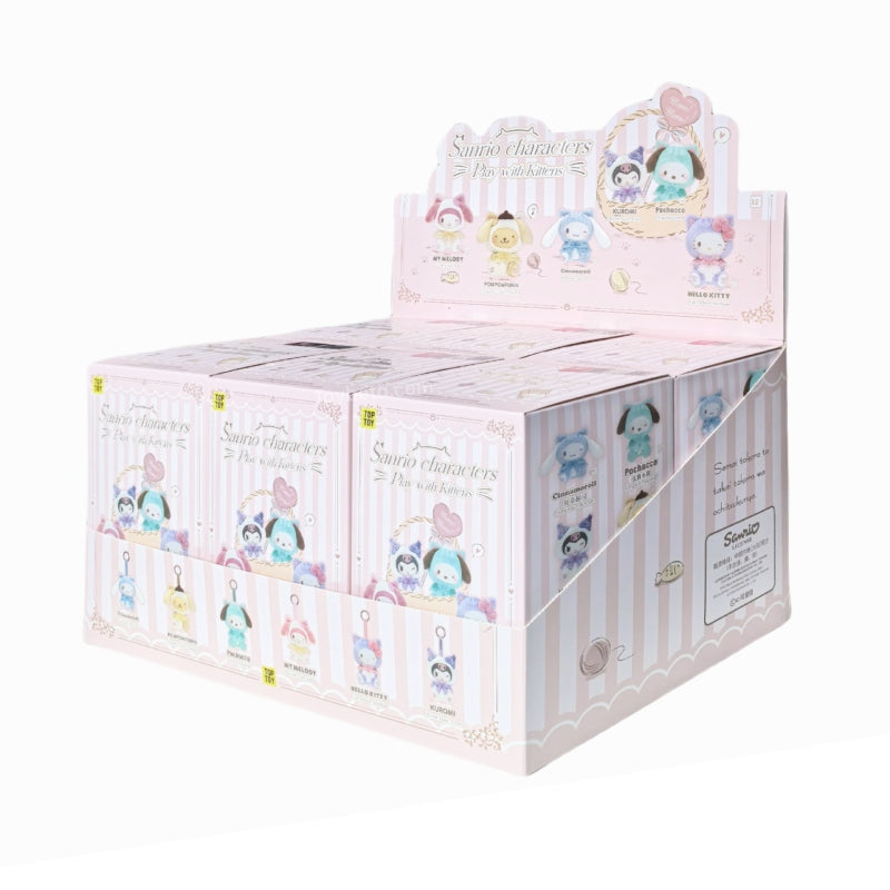 Sanrio Characters Play With Kittens Series Plush Pendant Blind Box【TOP TOY】