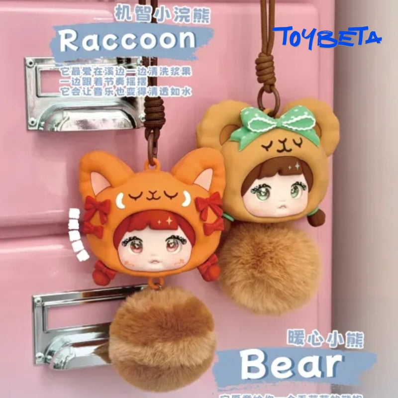 【シークレット】新作 Nommiノミ イヤホンケース アライグマ TOPTOY Nommi Forest Melodies Silicone Earbud Case Plush Animal Keychain