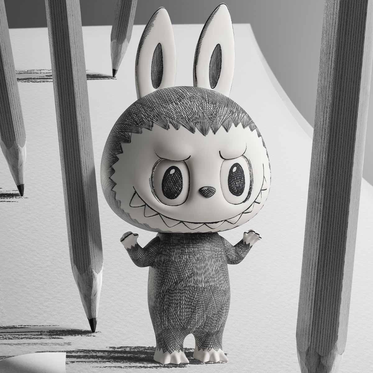 【Sale】MEGA LABUBU 400% Sketch