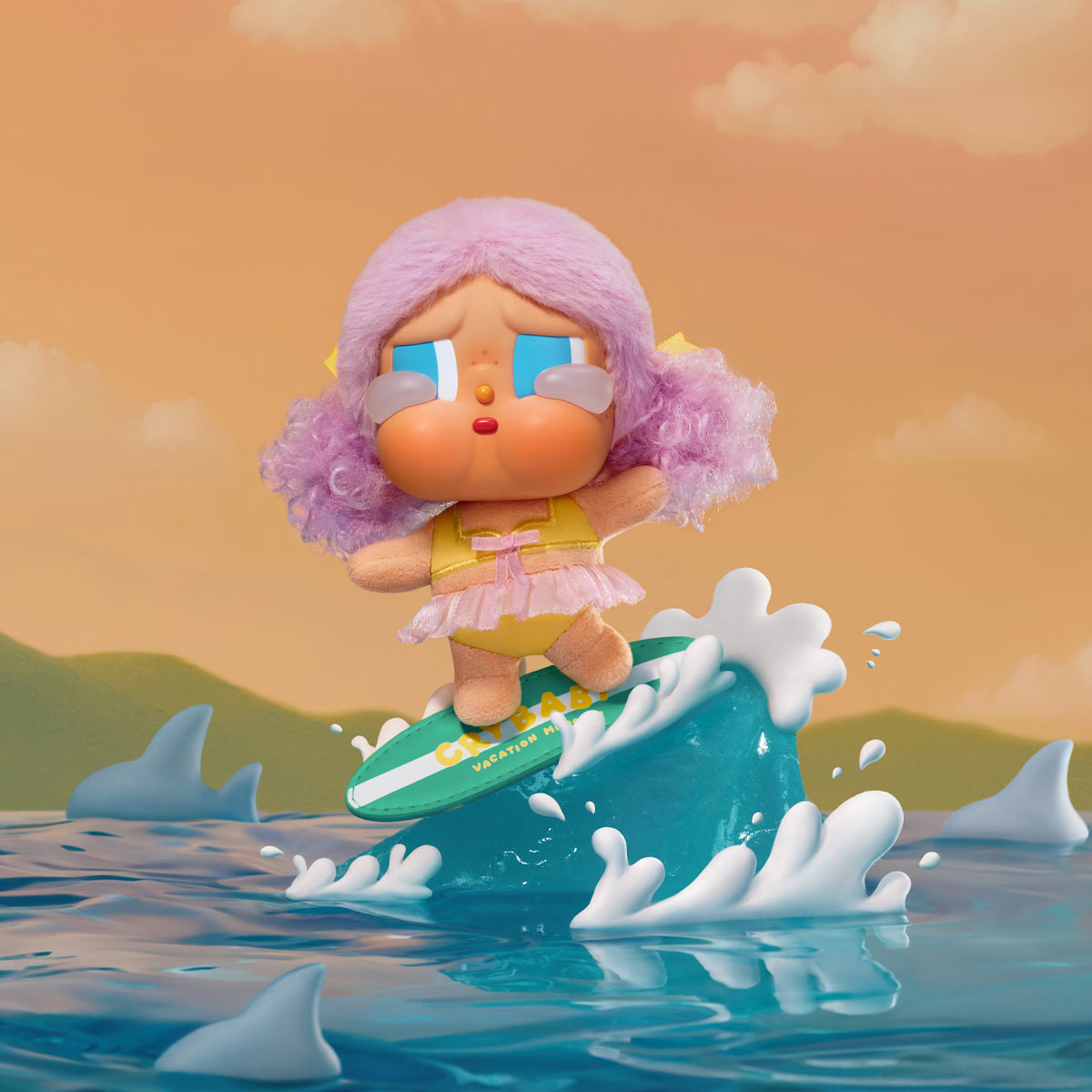 CRYBABY Vacation Mode On Series-Vinyl Plush Pendant Blind Box