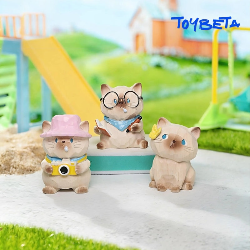 Cat's Travel Diary Series Blind Box Mini Figures（2 PC） [Material: Resin]