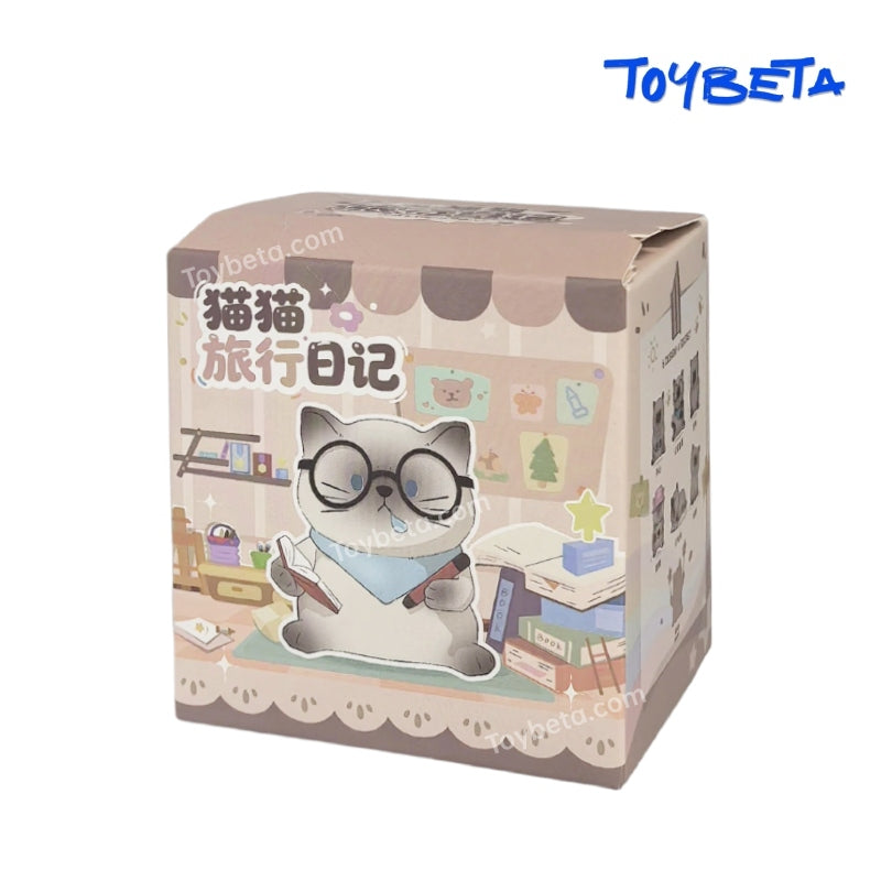 Cat's Travel Diary Series Blind Box Mini Figures（2 PC） [Material: Resin]