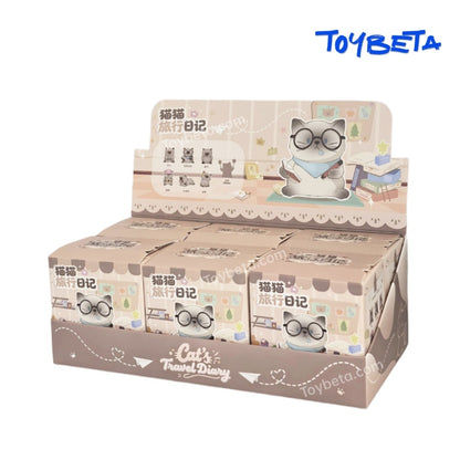 Cat's Travel Diary Series Blind Box Mini Figures（2 PC） [Material: Resin]