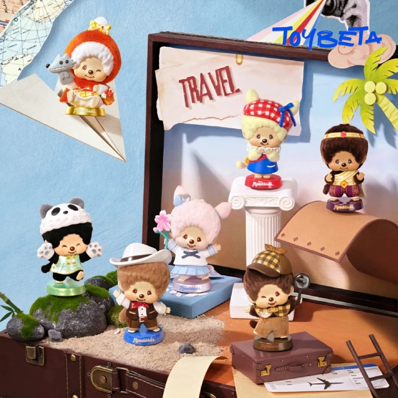 MONCHHCHI Global Journey Flocked Ornament Stamp Series Figures Blind Box