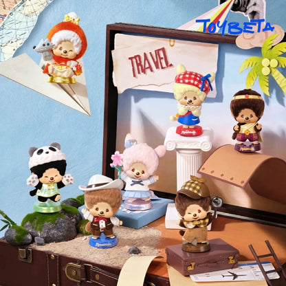 MONCHHCHI Global Journey Flocked Ornament Stamp Series Figures Blind Box