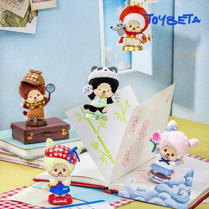 MONCHHCHI Global Journey Flocked Ornament Stamp Series Figures Blind Box